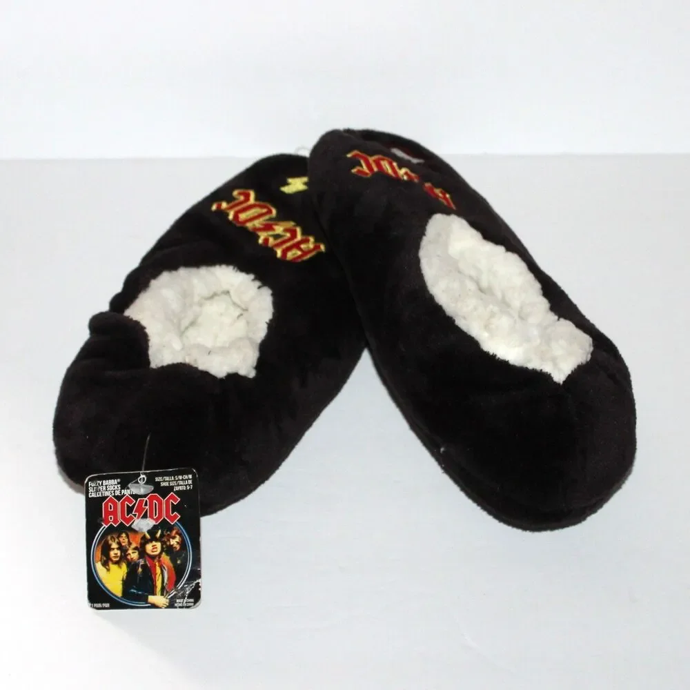 AC/DC Women's Fuzzy Babba Slipper Socks with grippers S small size 5 - 7